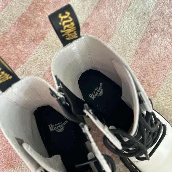 Dr. Martens White Jadon Smooth Leather Platform Boots - Picture 13 of 15